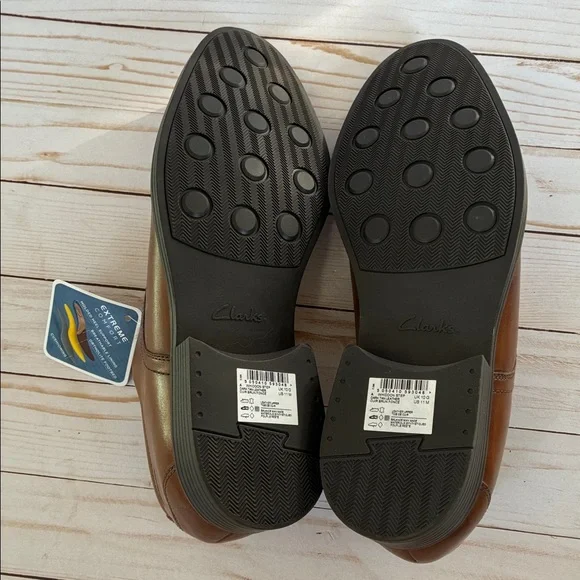NWT CLARKS WHIDDON STEP Slip-On Loafers Ortholite Sz 11 Dark Tan Leather Men’s - Picture 2 of 12